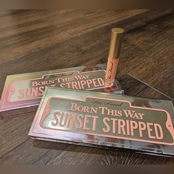NEW Too Faced Born This Way Sunset Stripped Eyeshadow Palette and Lip Gloss - Picture 1 of 9